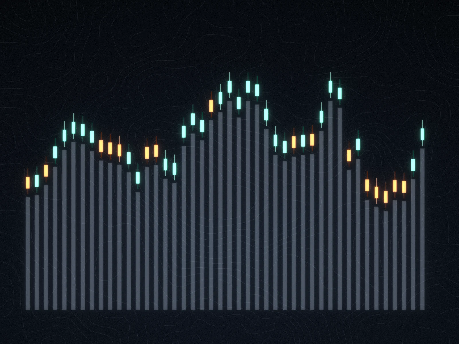 Abstract market chart of vertical bars