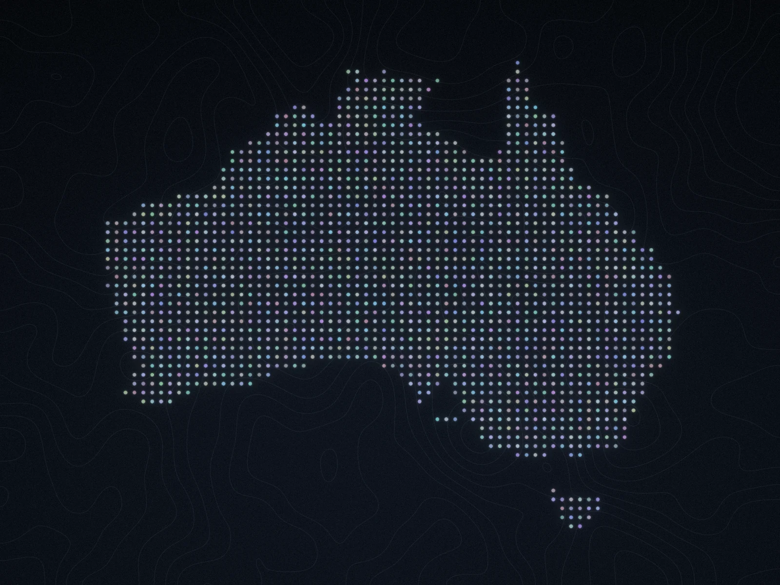 Dot-matrix map of Australia